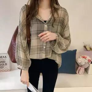 [클리어런스]레이온 체크 데일리 가을 레이어드 남방_5