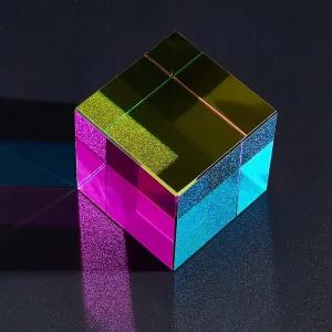 핑거인스파이어 컬러 큐브 2인치 K9 유리 프리즘 스페셜 RGB 분산 멀티 장난감 크리스탈 데스크톱 장식용
