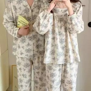 [하프클럽/]순면 긴팔 봄 가을용 실내복 잠옷