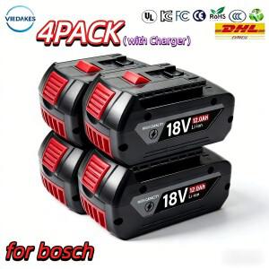 보쉬 무선 공구용 100% 18V 12Ah 충전식 배터리 BAT618 GBA18V80 18650 고출력 5C 파워
