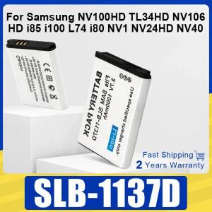 SLB-1137D 카메라 배터리 1000mAh 충전식  호환 NV100HD TL34HD NV106 HD i85 i100 L74 i80 NV24HD NV40