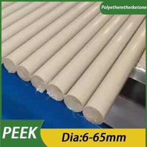 1피스 길이 200mm x 직경 6-65mm 고온 PEEK 로드 바 튜브 폴리에테르에테르케톤 CNC 원형