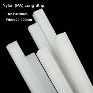 2피스 흰색 나일론 PA 긴 스트립 플라스틱 플레이트 두꺼운 3-20mm 길이 495mm 내마모성 사각 바 플랫 폭 2