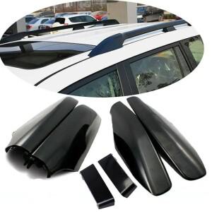블랙 ABS 루프 랙 바 레일 엔드 보호 커버 셸 4피스 For toyota호환 Land Cruiser Prado Fj120 2003 -