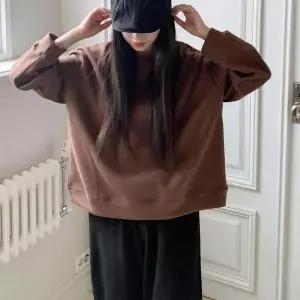 [하프클럽/옷자락]여자 면혼방 무지컬러 절개 루즈핏 무지 맨투맨