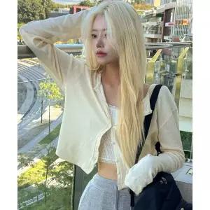 FOR THE FIT 펀칭 라운드넥 가디건_크림