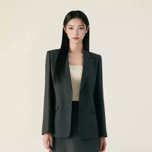 백화점 로엠 린넨라이크 긴팔 자켓 세트 RMJKG24R11