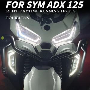 SYM ADX 125 adx125 오토바이 데이 러닝 라이트 개조 4 렌즈 러닝 라이트 안개등 리프트 조명 액세서리