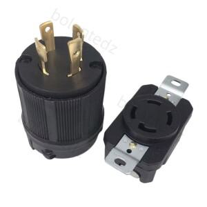 검정색 UL 30A 125V NEMA L14-30P 산업용 트위스트 잠금 전원 플러그 4극 패널 콘센트 커넥터 남성 여성 소