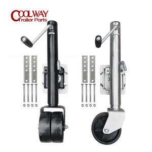 6인치 더블 솔리드 휠 사이드 윈드 라운드 회전 트레일러 잭 용량 650 KG 자키 보트 RV 부품 액세서리
