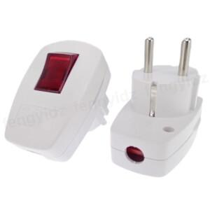 독일 Schuko Rewireable 전원 플러그(ON-OFF 스위치 포함) 250V 10A EU 플러그 어댑터 케이블용 콘센트 커