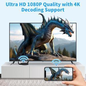 무선 디스플레이 어댑터 True 4K 와이파이 HDMI 동글 태블릿 PC 노트북 PC-HDTV 모니터용 화면 미러링 비디
