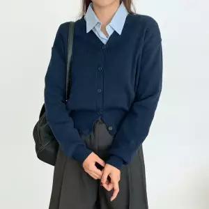 [하프클럽/]여성 모던 기본 브이넥 가디건