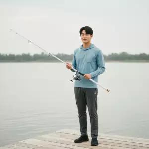 초보용 2.7m 원투낚시대 접이식 루어대 화이트 낚시로드