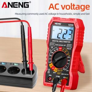 ANENG SZ06 다기능 스마트 디지털 멀티미터 저항 휴대용 전기 기술자용 AC/DC 전압계 전류계