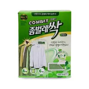 컴배트 좀벌레싹 옷장용 6개입 허브향 방충약 좀약 간편 교체