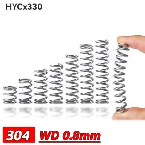 와이어 직경 0.8mm 압축 스프링 304 스테인레스 스틸 압력 외경 4mm ~ 15mm 길이 300mm