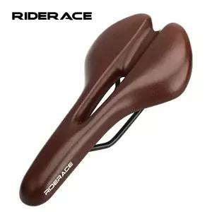 호환  RIDERACE 자전거 새들 중공 사이클링 시트 부드러운 PU 가죽 편안한 충격 흡수 M로드 바이크 쿠션 공