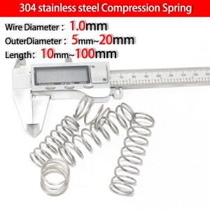 304 스테인레스 스틸 압축 스프링 리턴 강스틸 와이어 직경 1.0mm 외경 5 ~ 20mm 길이 10피스