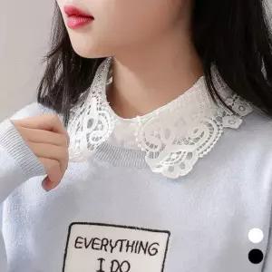 여성용 플라워 패턴 레이스 페이크 카라 블라우스 셔츠 이너카라 목카라 페이크넥카라