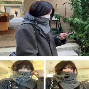 니트 넥워머 여성 목도리 3버튼 겨울 방한 보온 귀여운넥워머 트렌디넥워머