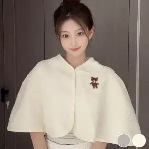 여성 다용도 망토 곰돌이 포인트 사계절 케이프 다용도케이프 숄 사무용망토 어깨담요