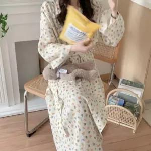가운 목욕 로브 롱 빅사이즈 사계절 샤워 여성 얇은