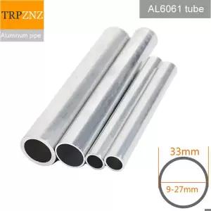 호환  외경 33mm 6061 알루미늄 원형 튜브 OD33mm 내부 9mm  27mm 단단한 직선 알루미늄 파이프 두꺼운 벽
