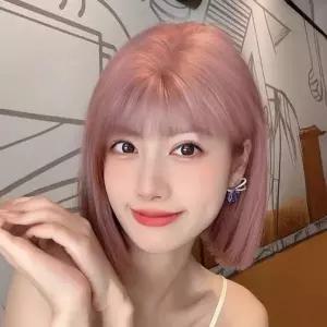 핑크가발 단발머리 여성가발 여자용 앞머리 보브커트-WFO4RCW