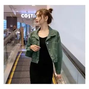 여성데님자켓 1P 여자 오버핏 짧은 크롭 청자켓 흰색