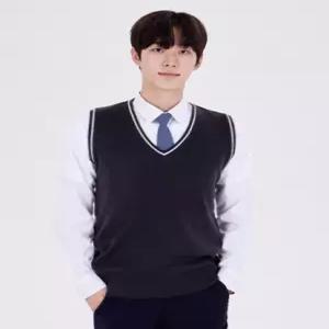 교복몰 보풀방지 네이비화이트라인 롱조끼(남자) 교복