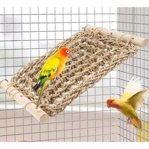 FLIDRUNEST CONURE 케이지용 사다리 횃대 해초 해먹 씹는 케이지 등반 잉꼬용 그물 잉꼬 BUDGIE 앵무새 스탠드 액세서리 다리 운동 손으로