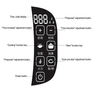 지능형 자동 볶음 기계, 가정용 전기 요리 웍 냄비, 붙지 않는 다기능 쿠커 220V, 6L, 2000W