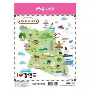 유니아트 우리나라투명스티커 강원도CA005/강원도학습스티커/강원도학습용스티커/경기도공부/경기도문화재