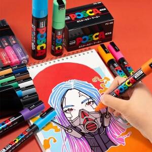 Uni Posca Full Marker PC-1M 3M 5M Multi-Colours Acrylic permanente rotulador Poster graffiti Painti