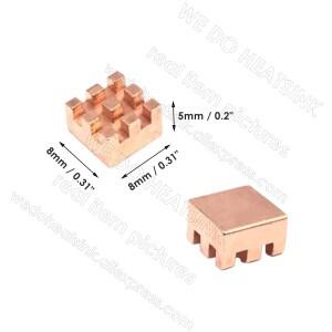 우리는 열 패드가 없거나 포함된 방열판 8x8x5mm를 수행합니다. Orange Pi 5용 미니 소형 구리 쿨러 라디