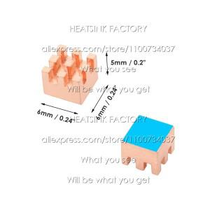 6x6x5mm 순수 구리 소형 방열판 라디에이터 냉각기, 라즈베리/바나나 파이 IC RAM 메모리 CPU 용 열 패드