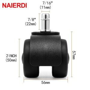 NAIERDI 5PCS 유니버설 음소거 의자 휠 2 