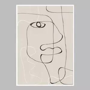 슬림액자 Abstract Face No1. A3사이즈 거실액자 깔끔한액자 공간그림