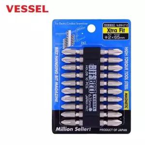 VESSEL 십자 비트 드라이버 메탈코어 초경 마그네틱 65mm 10P 전동드릴비트