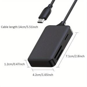 1PC NIUTOUBIRD 4-in-1 USB/USB-C SD 카드 리더기, 마이크로 어댑터 포함, SD/SDHC 지원, 윈도우 호환.