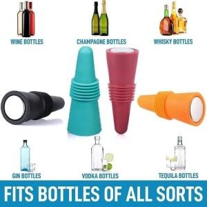 1PC Silicone Wine and Beverage Bottle Cap Set Leak Proof Champagne Sealer Stoppers Cork Reusable