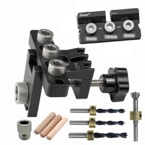 정밀 지그 Dowel Cam Jig 3 In 1 마스터 키트 목재 구멍 드릴링 가이드 DIY 작업을위한 목공 위치