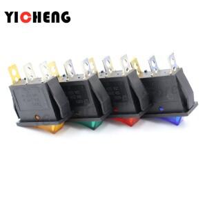 4Pcs 로커 스위치 LED 조명 220V/12V 제어 버튼 및
