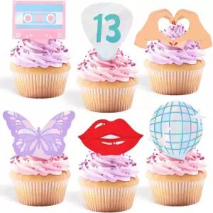 xo 페티 파티 컵케이크 토퍼 24개 콘서트 케이크 장식 바첼로레트 생일 음식 용품 신부 들러리 액세서리