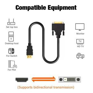 1080P HDMI 호환 DVI 변환기 케이블 PC TV Box PS4 Projetor 용 양방향 어댑터