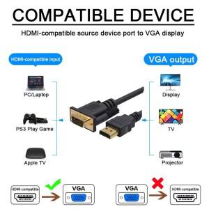 Hannord HD 1080P 호환 컴퓨터 노트북 프로젝터 모니터 PC TV XBox PS4 용 VGA 케이블 변환기 어댑터