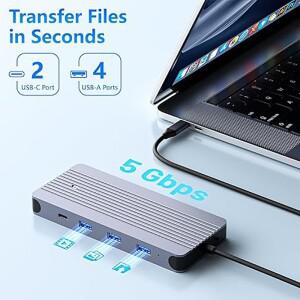 12-IN-1 USB 허브 하드 디스크 인클로저 도킹 Statio M.2 NVMe SATA SSD Macbook Pro 용 HDMI 4K60Hz 어댑
