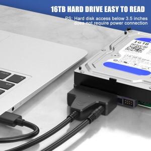 USB 3.0 타입 C to SATA 케이블 22핀 어댑터 6Gbps 2.5인치 외장 HDD SSD 하드 드라이브용