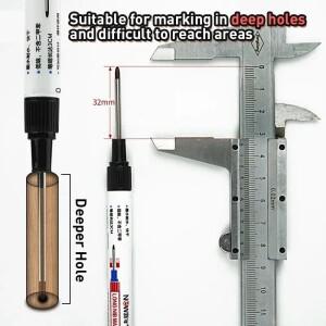 1-8Pcs 4 색 32mm 깊은 구멍 마커 펜 욕실 방수 목공 타일 금속 다목적 긴 머리 오일